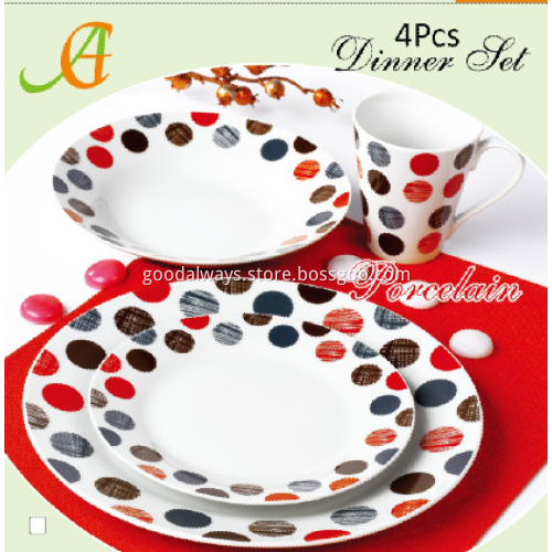 Cheap decal 16pcs dinnerware set